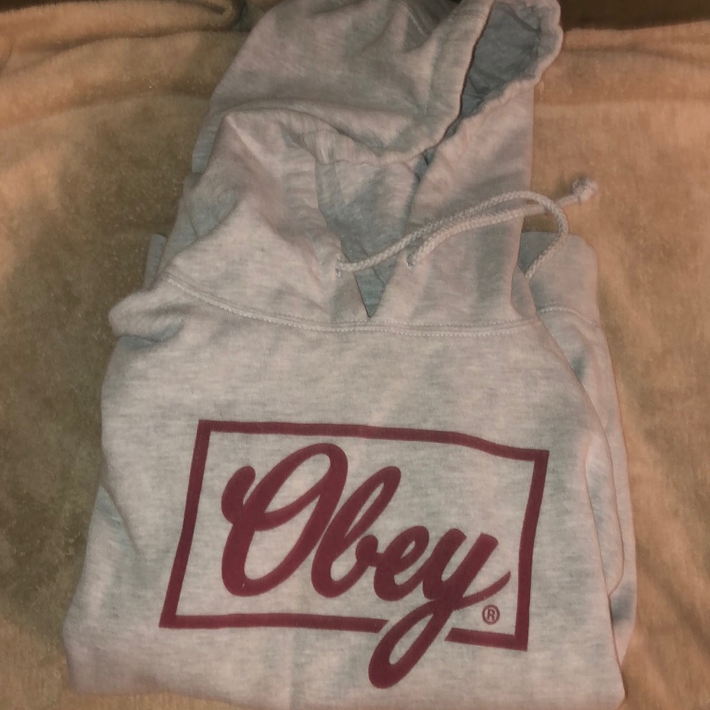 Obey grey hoodie sweatshirt - S